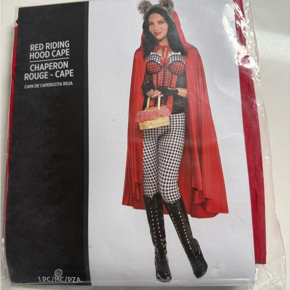 Vibrant Red Hooded Cape for Women